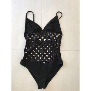 Current Mood Swim Tank Swimsuit One Piece Laser Cut Swimwear